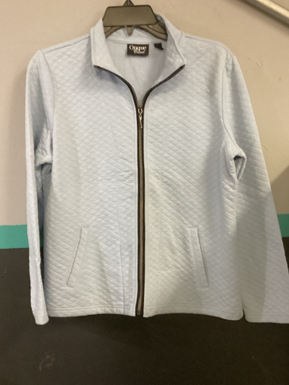 Onque Casuals Pale Blue Quilted Zip Jacket